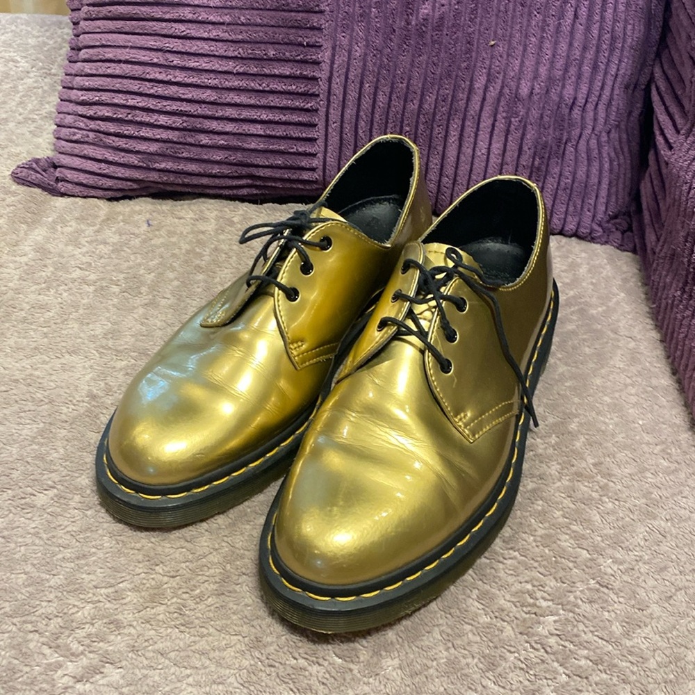RARE Dr. Martens 1461 Gold Spectra Patent Leather Oxford Size 11